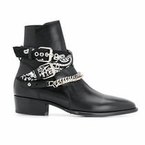 Chelsea boots Mens short boots Inron men Martin boots CHELSEA BOOT LEATHER CHAIN BUCKLE POINTED LEATHER BOOTS