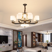 Modern new Chinese chandelier Zen all copper living room dining room study closed anti-mosquito dustproof China wind Net red lamps