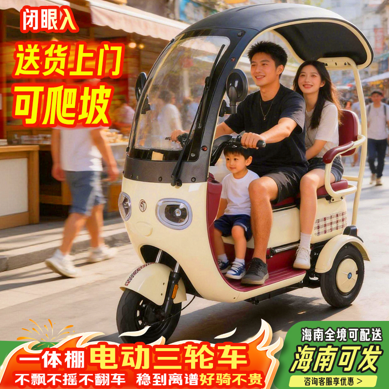 New Model of Electric Tricycle with Canopy for Picking up and Dropping Off Children, Small Electric Tricycle for Women and the Elderly, Electric Scooter with Canopy