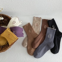 Cartoon Puppy Pile Socks Socks Stocking Autumn Winter Lovely Day Ensemble College Wind Agaric Lace Socks Female Midbarrel Socks
