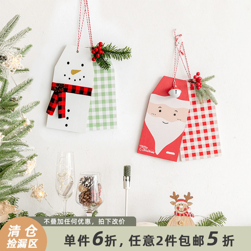 Aying Christmas snowman old man pendant window decoration theme scene home layout ins Nordic wood decoration