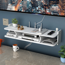 Living room TV wall set-top box rack shelf Router storage box Wall-mounted decorative partition Bedroom free hole