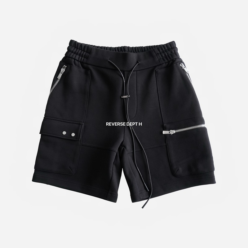 Imported Tencel Australian Cotton Blend Summer Shorts Reverse Dept H Black Sports Casual Pants for Men