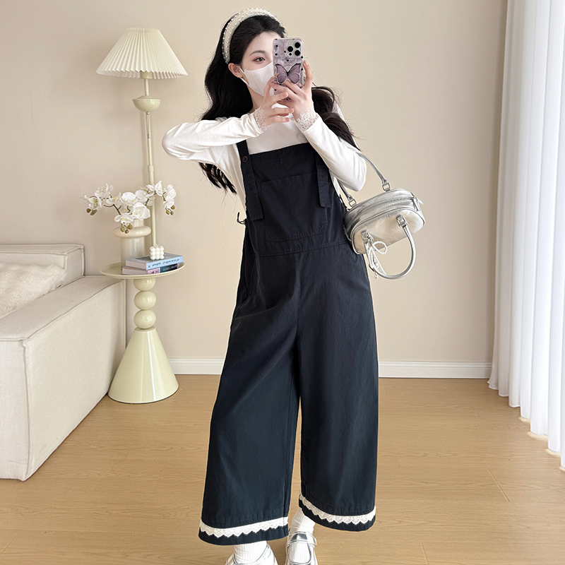 Maternity Wear Spring Outfit Petite Overalls Set Spring New Style Pregnancy Fashionable Age-Reducing Base Shirt Two-Piece Set for Women