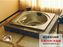 Built-in surf massage double bath adult home thermostatic heating couple big tub BMW Gold White