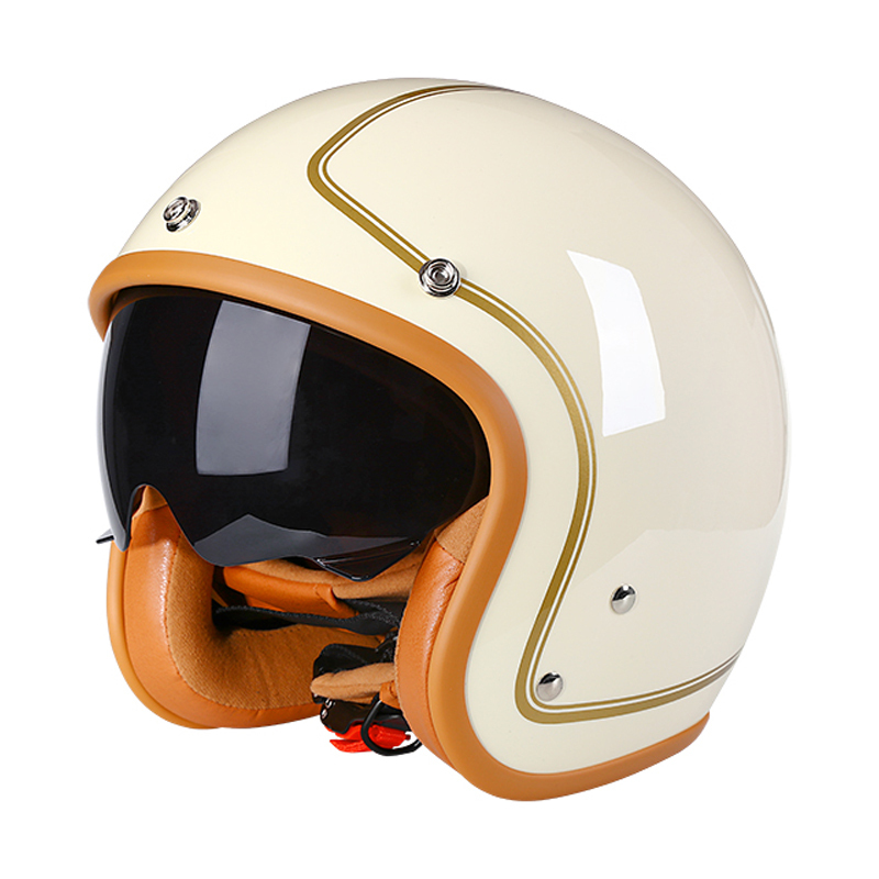 Vintage Helmet for Women, Scooter Motorcycle, Extra Small Helmet, 3/4 Half Helmet for Men, Couple's Harley Electric Helmet, All-Season Inner Visor