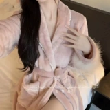 Брендовый зимний банный халат, коралловая бархатная сексуальная японская пижама, изысканный стиль, увеличенная толщина