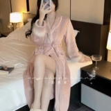 Брендовый зимний банный халат, коралловая бархатная сексуальная японская пижама, изысканный стиль, увеличенная толщина