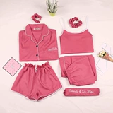 Пижама, шелковый комплект, шорты, милые штаны, сексуальный тонкий кардиган, эффект подтяжки