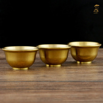 Brass arch cup small copperware for Buddha supplies water cup wine glass household God of Wealth small holy water cup tea cup