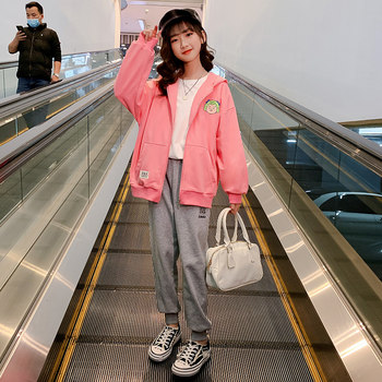 Girls jacket baseball uniform spring and autumn 2022 new foreign style Korean version of the children's fashion jacket spring clothing big children's top