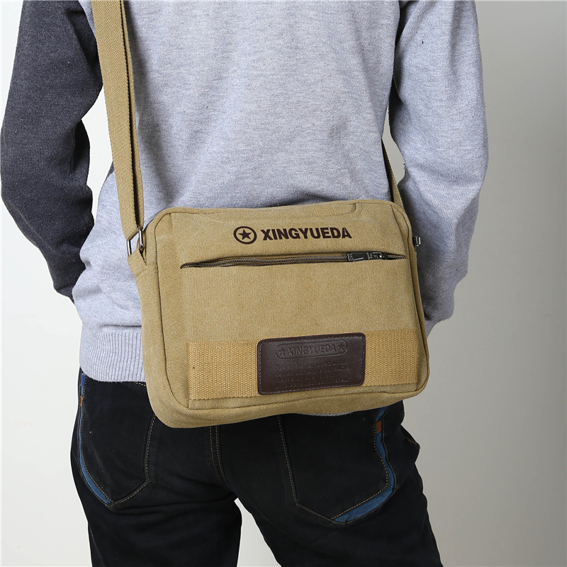 Canvas bag men's messenger bag iPad computer bag business shoulder bag travel bag casual men's briefcase sports bag