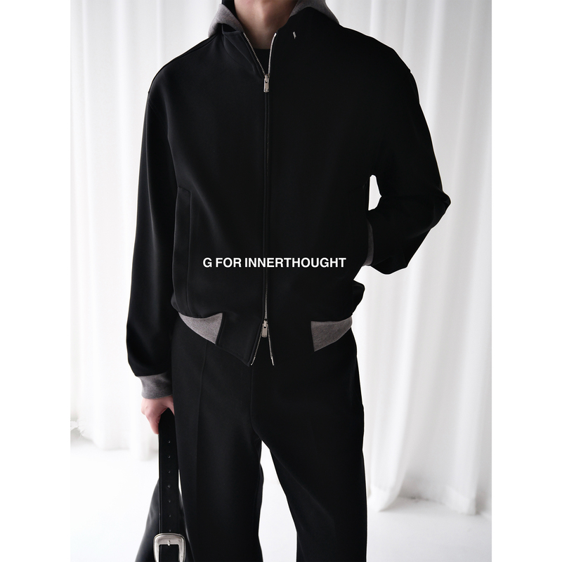 G for Inner Thought | Early Spring Outdoor Commuting Easy-Care Fitted Short Hooded Sports Jacket