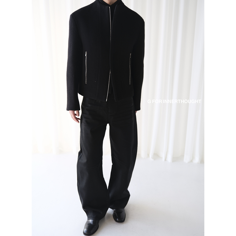G for Innerthought Camel Wool Handmade Double-Sided Woolen Coat Jacket Winter Wool