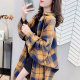 Clearance Flash Sale Brand Discount Store Counter Women's Plaid Shirt Jacket Women's Mid-Length Spring and Autumn Chic Top