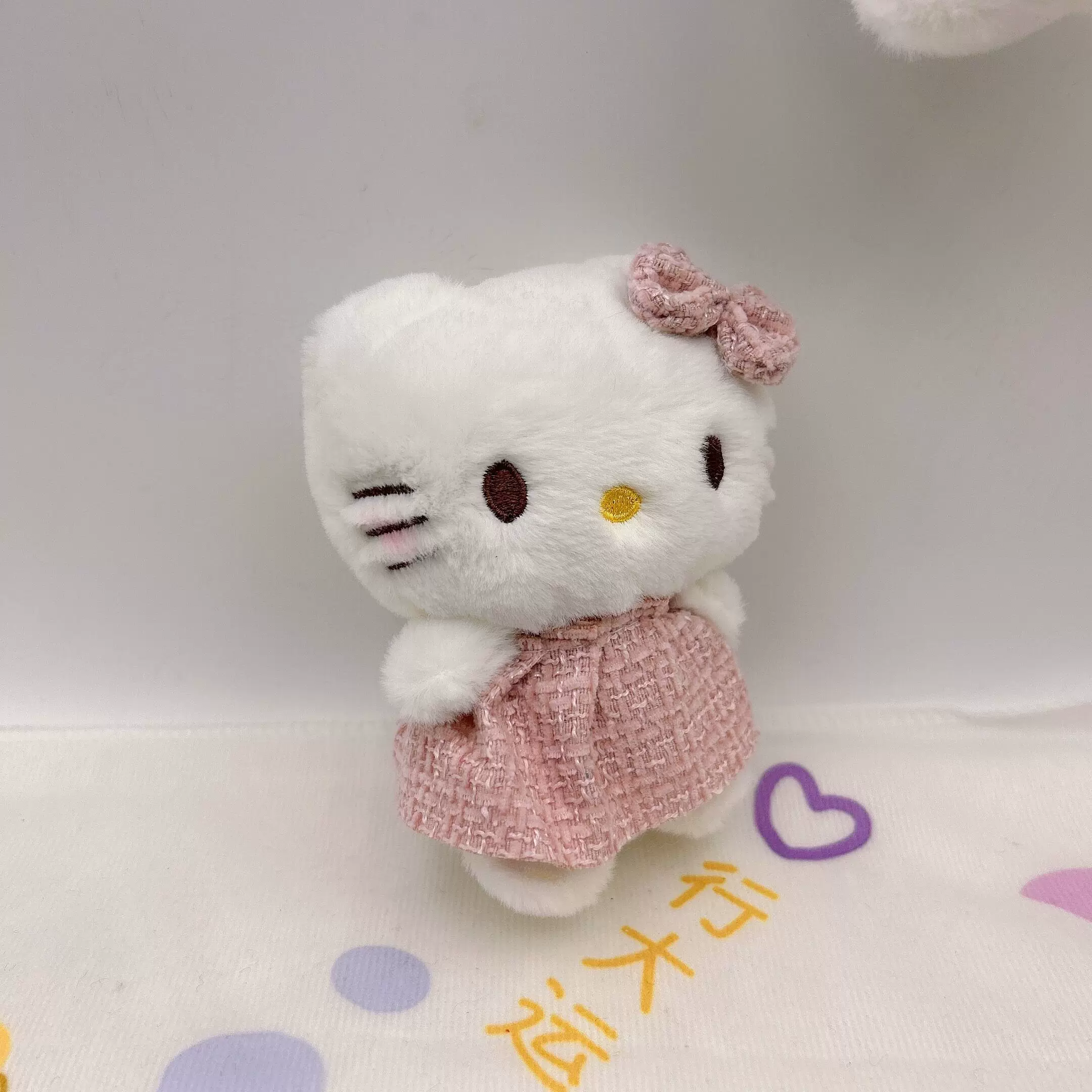 Плюшевый брелок Hello Kitty, милая мультяшная подвеска с бантом и крылышками, 9,7 см