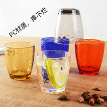 Boutique beer mug creative drinking cup restaurant food grade tea cup hotel PC plastic thick drop not rotten color