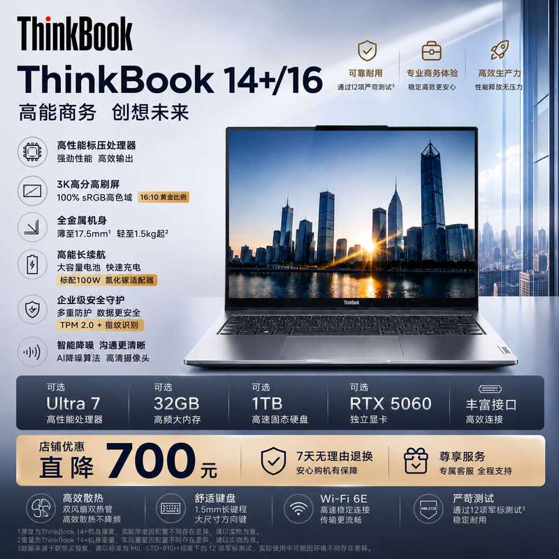 Lenovo/Thinkbook 14+/16+/16P Business Office Discrete Graphics Gaming Laptop