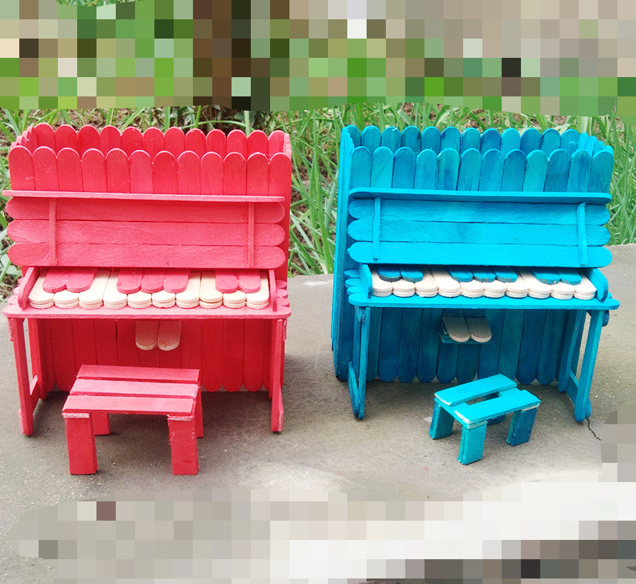 Model material Wooden ice cream sticks Handmade diy popsicle sticks kindergarten piano model