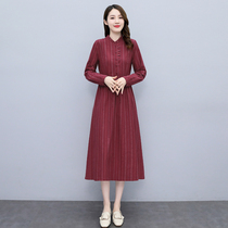 Four Seasons Green Women Dress New Hangzhou 2022 Springtime Advanced Senses dont make long sleeves dress Dress Shatterflower Full Cotton Long Skirt