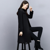Four Seasons Green Woman Dress New Hangzhou 2021 Autumn Winter Clothing Han Version Loose Doll Collar Fur Coat Mid-Length coat