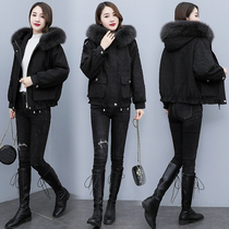 Four Seasons Green Womens Dress New Hangzhou 2021 Winter Plus Suede Thickened Pie Overcomes the Short Subcotton Closet Cotton Padded Jacket