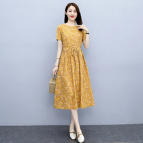 Four Seasons Green Women Dress New Hangzhou 2022 Summer Break Flowers Cotton Linen Dress Summer Name Yuanfeng Dresses Advanced Sensation