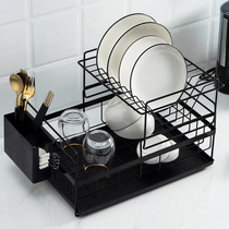 Kitchen shelf supplies utensils drying washing draining bowl rack cupboard dishes chopsticks knives storage box tableware rack