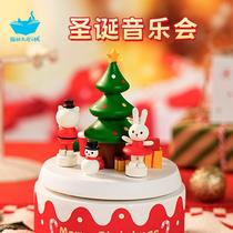 Cats Sky City Christmas Concert Wooden Music Box Holiday Gift Birthday Gift