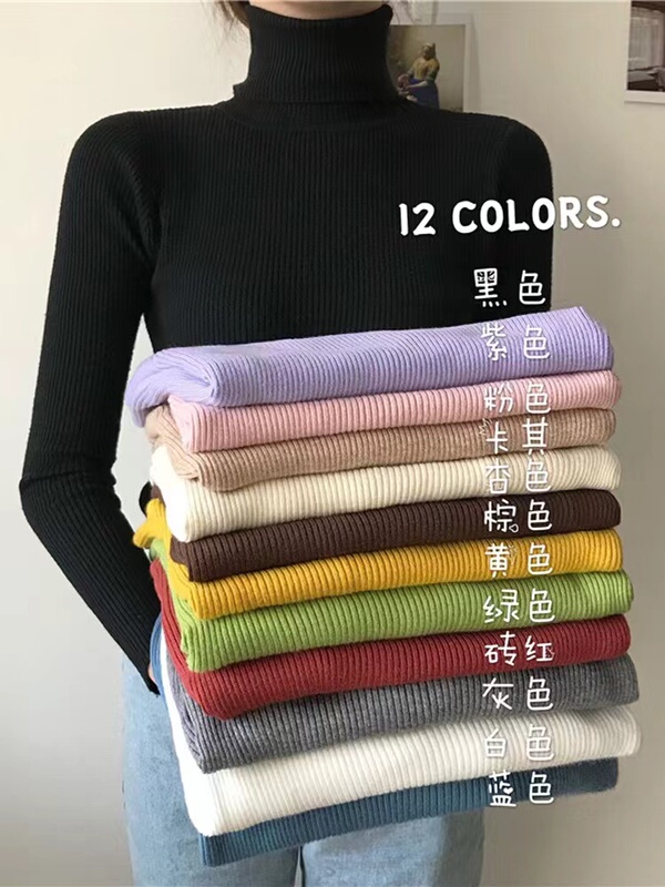 Sweater Base Layer to Match Coat, 2026 Autumn and Winter New Style, Tight-Fitting High-Neck Black Long-Sleeve Knit Top