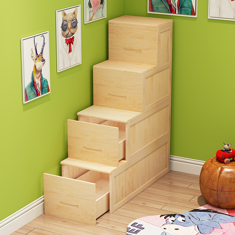 Solid wood safety terraces ladders 4 steps with drawers independent terraces customised step terraces stepped cabinets storage