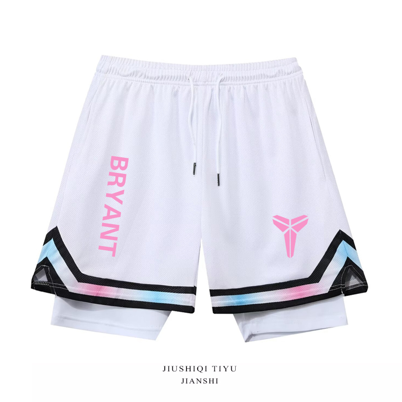 Summer American-Style Shorts, Two-Piece Sports Basketball Shorts, Loose-Fitting, Below-The-Knee, Lined, Breathable Training Shorts for Running and Fitness Summer American-Style Shorts, Two-Piece Sports Basketball Shorts, Loose-Fitting, Below-The-Knee, Lined, Breathable Training Shorts for Running and Fitness