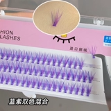 Сиреневые накладные ресницы, комиксы для наращивания для ресниц, отдельные пучки ресниц, лиса, енот