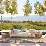 Дорожный элитный водонепроницаемый диван из натурального дерева, вилла, дизайнерская мебель для отдыха