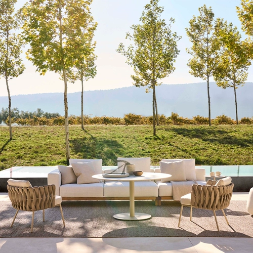 Дорожный элитный водонепроницаемый диван из натурального дерева, вилла, дизайнерская мебель для отдыха