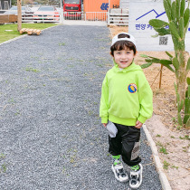 Boys hooded sweater tide childrens spring and autumn Korean version of the top baby Western style spring mens 2021 new boys  childrens clothing