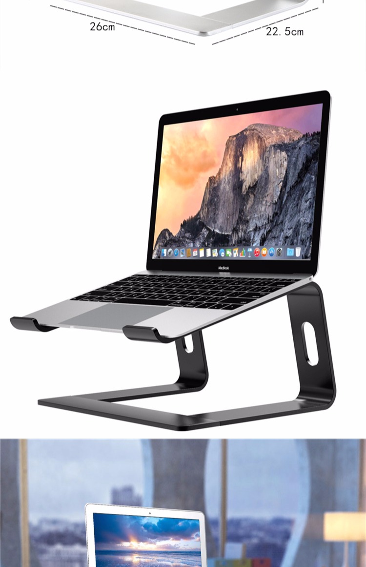 Máy tính xách tay đứng Macbook táo tản nhiệt cơ sở pro hợp kim nhôm tăng kệ máy tính để bàn đốt sống cổ - Phụ kiện máy tính xách tay miếng dán màn hình laptop chống nhìn trộm 15.6 inch