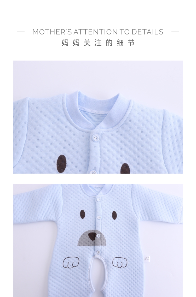 Babyiesies mùa xuân và mùa thu mùa đông ấm áp nam nữ ấm áp quần áo dài tay romper quần áo sơ sinh quần áo trẻ sơ sinh cao cấp