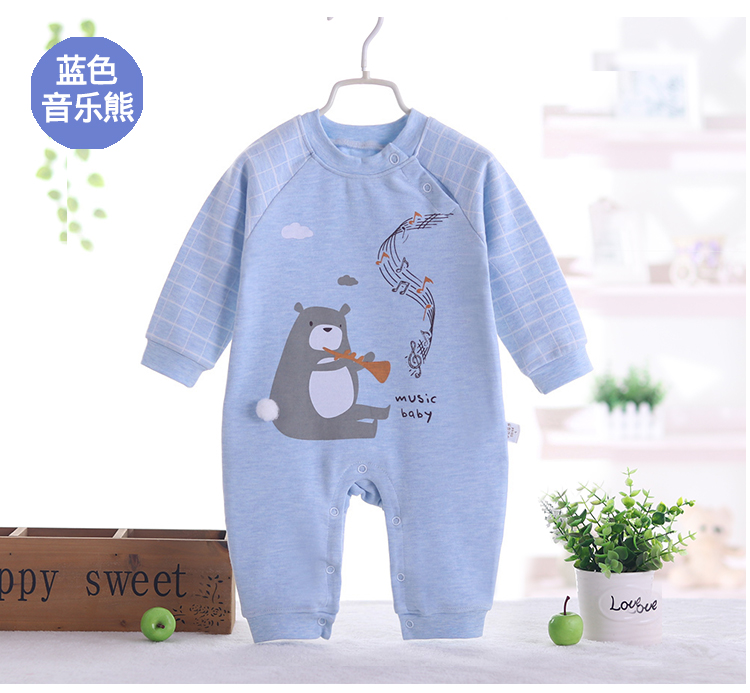 Quần áo trẻ em quần áo mùa thu và quần áo sơ sinh cotton cho bé Bộ đồ ngủ dài tay leo núi quần áo 0-1-3-12 tháng bộ áo liền quần dài tay cao cấp cho bé sơ sinh