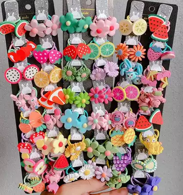 Female treasure foreign pie circle Hairband female Net red ins tie head Hairband do not hurt hair leather cover hair accessories baby small rubber band