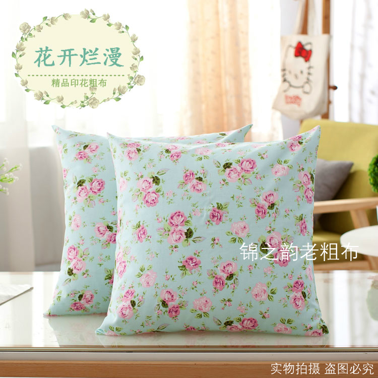 Cotton cũ vải thô ôm gối mà không cần lõi vuông sofa bông đệm thắt lưng gối giường tựa lưng xe gối