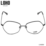 Оверты Loho Anti -Radiation Anty -Blue Light Polygon нерегулярные очки, поверхность лица, маленькие чистые красные черные рамки LHA004