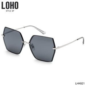 LOHO太阳镜女圆脸大框多边形眼镜网红个性墨镜女潮流新款LHK621