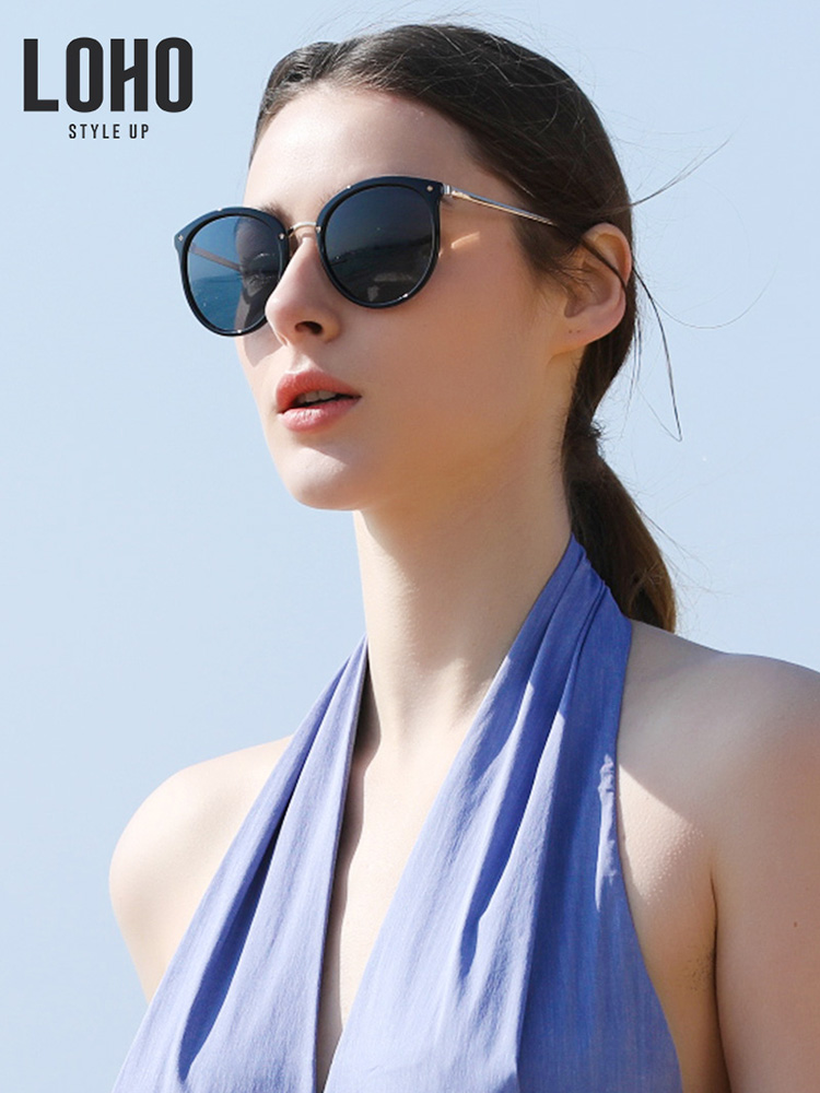 LOHO sunglasses sunglasses women's 2021 new summer fashion glasses myopia anti-UV sunscreen polarized round face gm