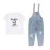 Quần yếm denim phong cách phương Tây cho bé gái 2020 mùa hè 12-15 tuổi 9 trẻ em trung và già phụ huynh và trẻ em mặc quần âu nữ Hàn Quốc - Quần jean