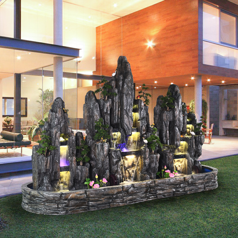 Large rockery flowing water fountain ornaments garden courtyard villa hotel balcony outdoor small courtyard fish pond landscape landscape