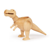 Jeancard wooden dinosaur T-rex succulents potting device Desktop storage ornament Childrens birthday gift