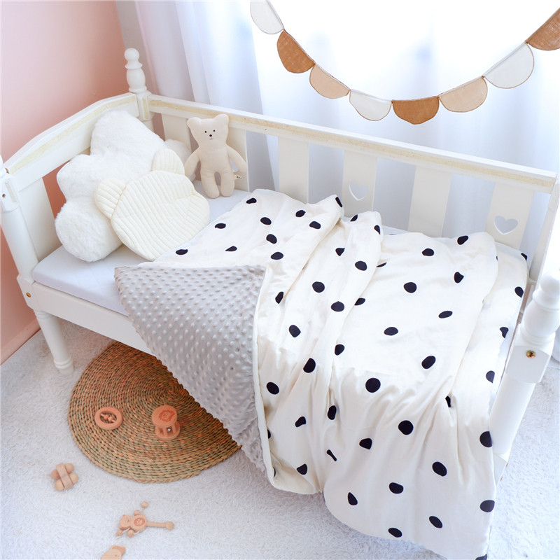Baby Bean Blanket Baby Appeasement Cover Blanket Children Quilted With Bean Suede Thickened Quilt Cover Small Quilt Pure Cotton Autumn And Winter Thickening