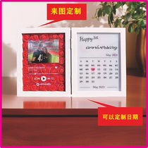 Three-dimensional folding photo frame flower box photo custom creative ornaments simulated foam flowers paper flowers Chinese Valentines Day gift