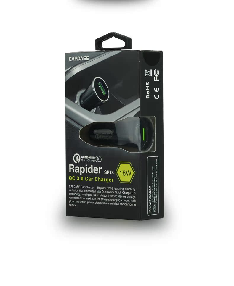 Cardenshi QC3.0 sạc nhanh điện thoại xe hơi sạc nhanh thuốc lá nhẹ đơn sạc USB xe hơi Apple phổ 18W - Phụ kiện điện thoại trong ô tô giá đỡ điện thoại ô to